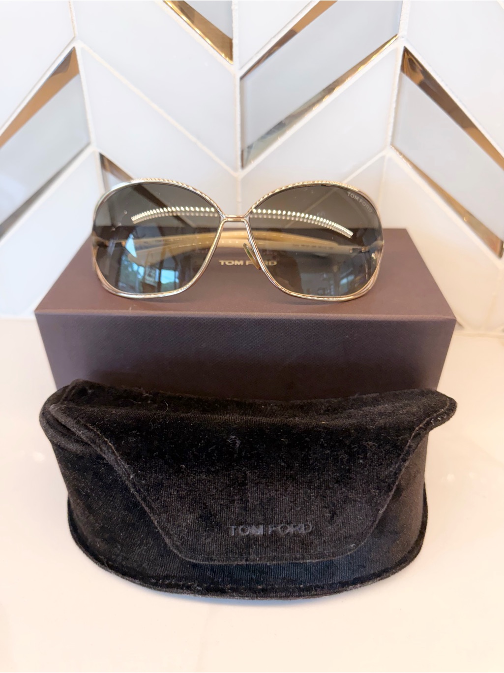 Tom Ford Carla Sunglasses With Case And Box